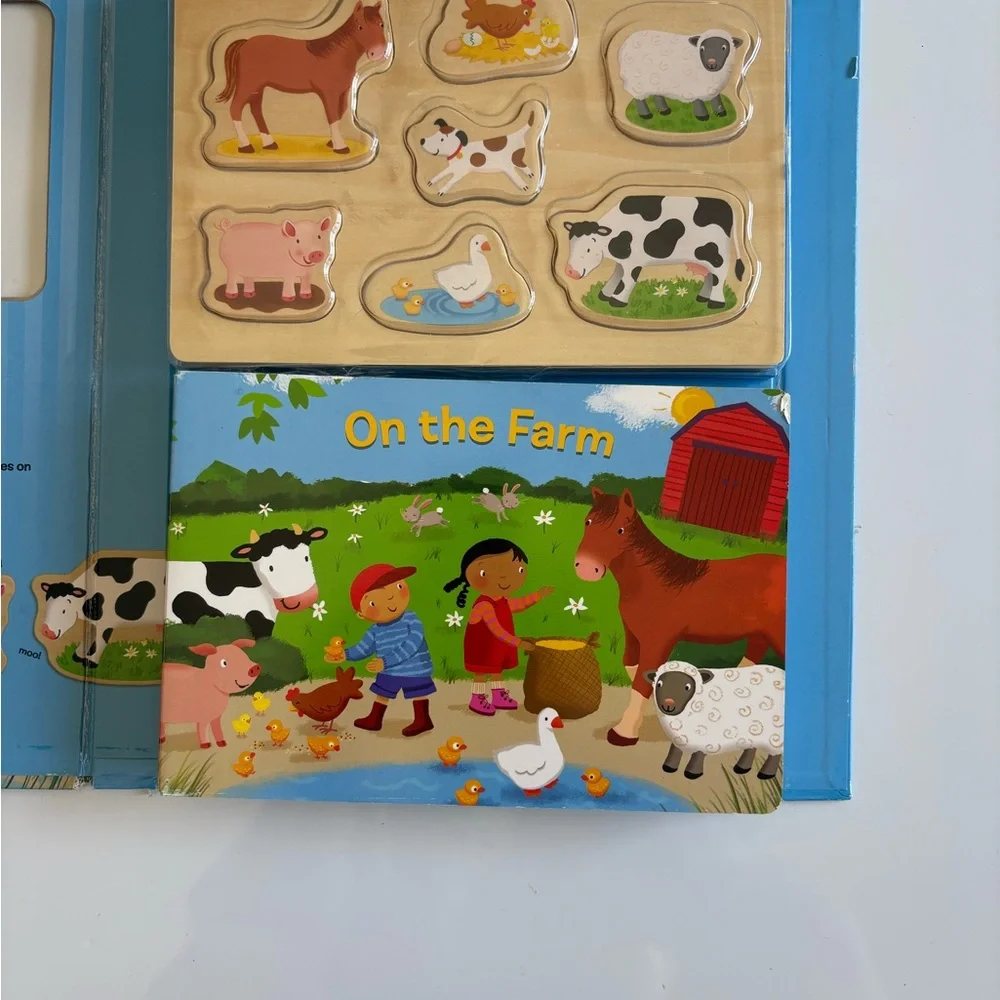 Melissa & Doug On the Farm Book & Puzzle Play Set